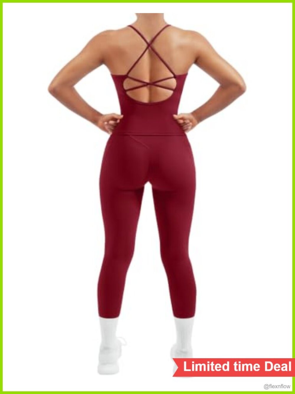 2 Piece Workout Set Padded Tank Tummy Control Leggings with Pockets Athletic